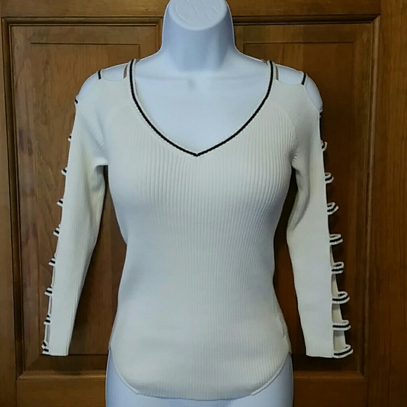 Armani Exchange Sweaters - Armani Exchange white cold shoulder sweater